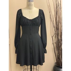 Long sleeve Black woven dress